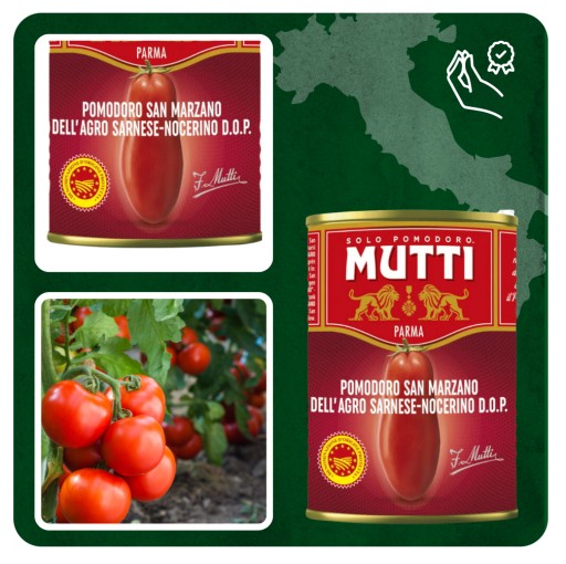 Mutti talianske paradajky San Marzano celé, bez šupky, v omáčke 400g