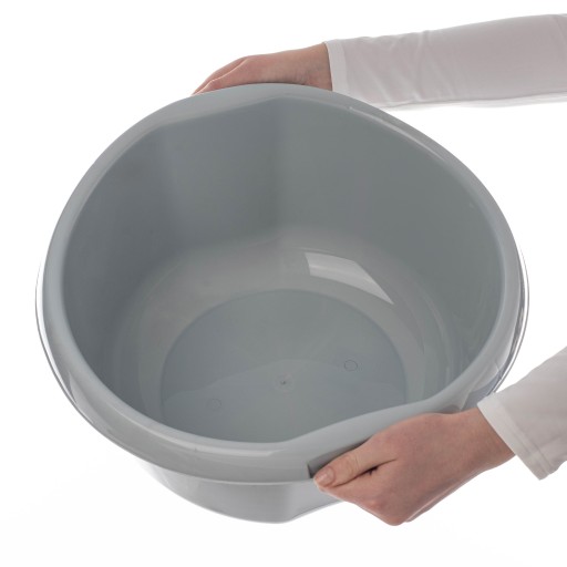 PLASTOVÁ MISKA NA PRÁDLO 15L, okrúhla MISKA S RÚČKAMI, 40 CM
