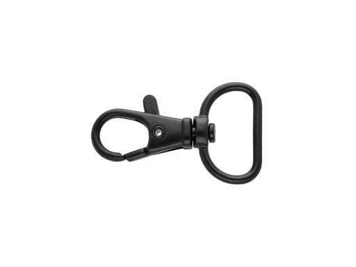 Kovová karabínka 20 mm, rybička, matná čierna