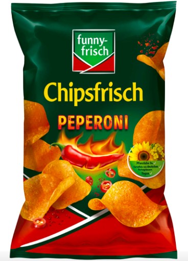 Vtipné zemiakové lupienky Frisch Pepperoni 150g