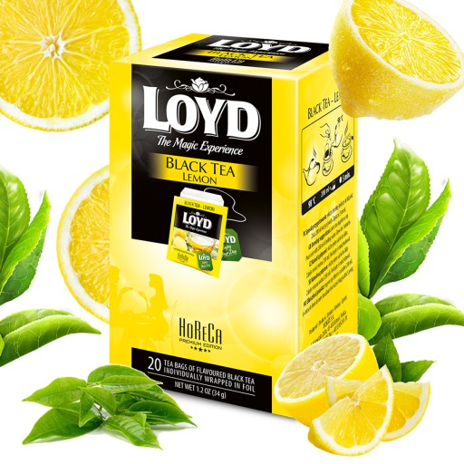 Horeca Black Express Lemon Tea for Gastronómia 20T LOYD Envelopes