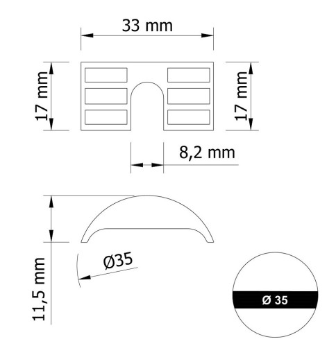 Plastová mesačná podložka vlasca pre otvor 35 mm