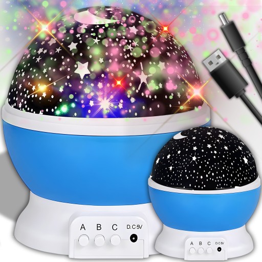 ROTAČNÁ NOČNÁ LAMPA STARS SKY PROJECTOR 2v1