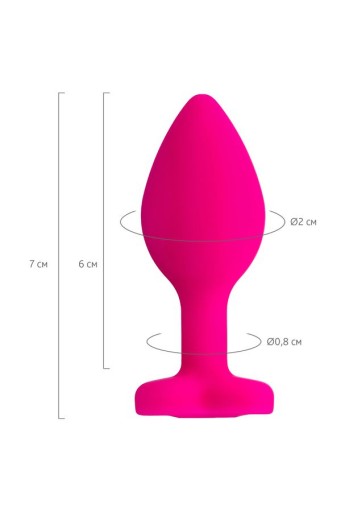 Análny kolík pre začiatočníkov s malým srdiečkom a análnym diamantom, 7 cm