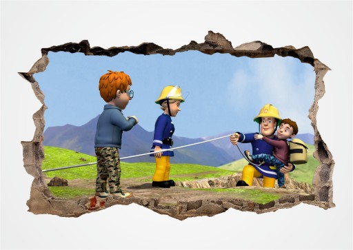 Nálepka na stenu FIREMAN SAM! 3D efekt! Veľký výber z