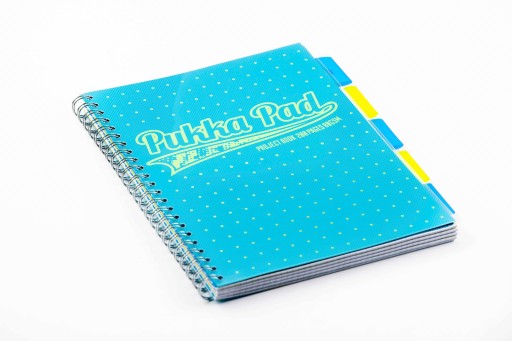 PUKKA PAD Neon kruhový zápisník A4, modrý, kockovaný
