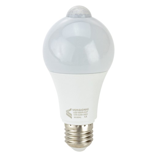 SMD E27 LED žiarovka 12W 4000K 750lm pohybový senzor neutrálna biela
