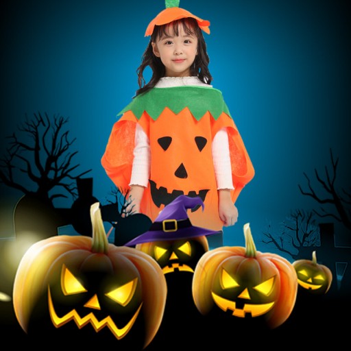 TEKVICOVÝ OUTFIT JEDNORÁZOVÝ HALLOWEEN TEKVICOVÝ KROJ VITAMÍNY JESEŇ + KLOBÚK