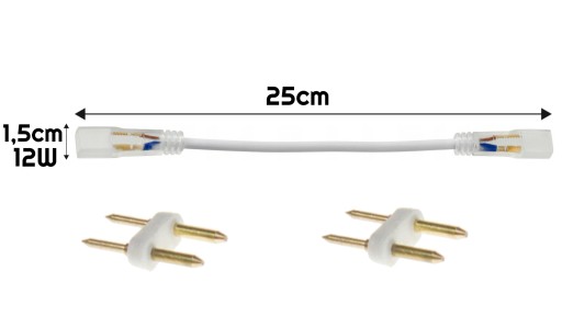 Dlhý konektor pre LED pásik 230V 12W + vidlice