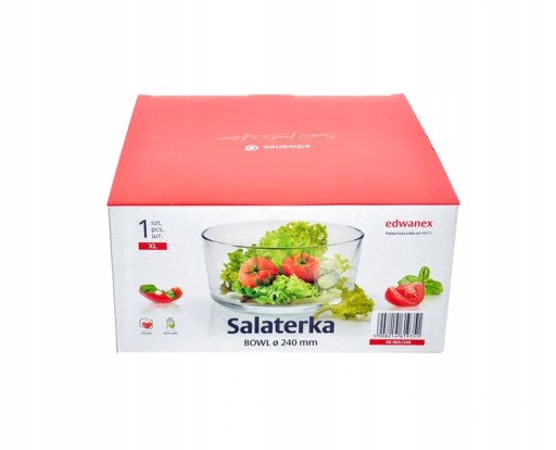 26456 SKLENÁ MISKA NA ŠALÁT 17cm rovná misa