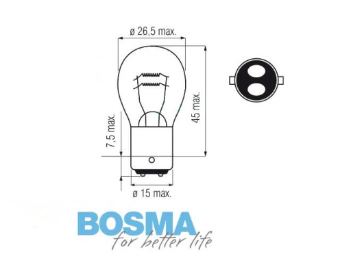 Bosma žiarovka 12V 21/5W BAY15d P21/5W (1574)