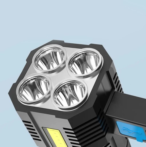 LED BATERKA SVETLOMET NABÍJAČNÝ 5 LED USB + BOČNÁ LAMPA