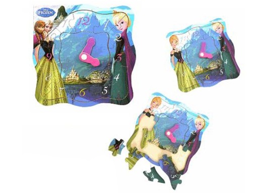 PLAYME Drevené hodiny FROZEN Frozen Puzzle