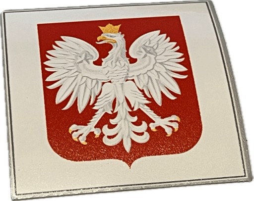 Poľský štátny znak EAGLE WHITE malá nálepka 50x50 na telefón, bicykel, peňaženku