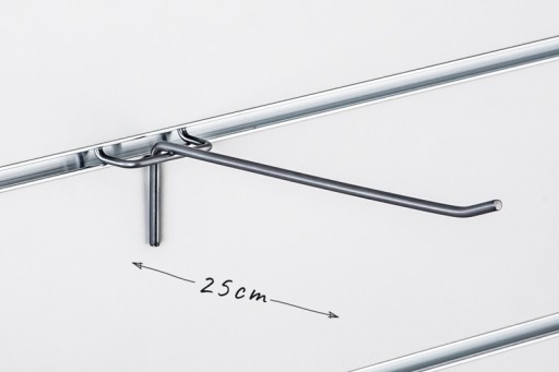 Jednoduchý háčik pre Shop Space Wall, strieborný, 30 cm