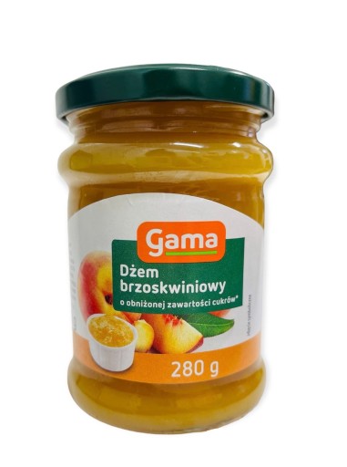 Broskyňový džem s nízkym obsahom cukru 280g Gama
