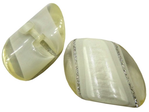 22-16mm Ozdobné gombíky 12 kusov, farba ECRU BIELA STRIEBORNÁ K276A 15111