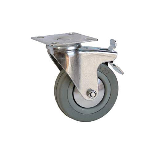 Otočné koliesko s brzdou 50mm, materiál 3054 a guma