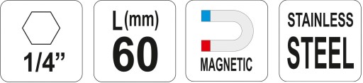 MAGNETICKÝ DRŽIAK 60MM NA 1/4 BITOV