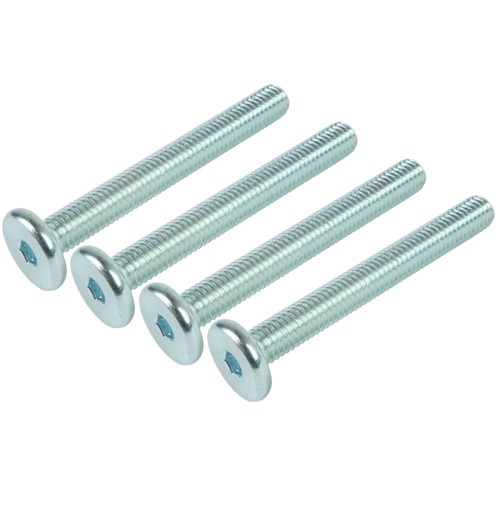 10x metrická skrutka M8 x 65 mm biela pozinkovaná s hlavou valca, nábytková skrutka