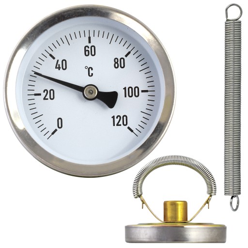 Číselníkový teplomer 63mm NEREZ 0-120C pre POTRUBIE