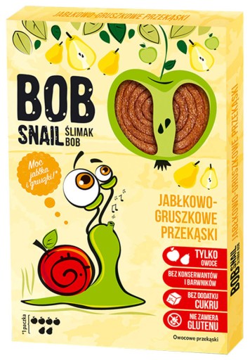 Bob Snail Jablkovo-hruškový ovocný snack bez akýchkoľvek prísad