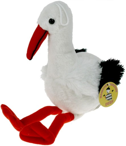PLYŠOVÁ HRAČKA MASKOT BOCIAN 24 CM