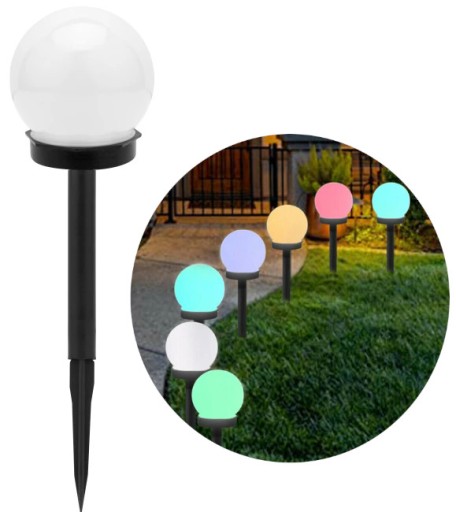 SLNEČNÁ ZÁHRADNÁ LAMPA RGB GROUND GUĽA 3665