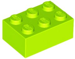 LEGO BEAM 2X3 LIME NO. 3002 - 1ks.