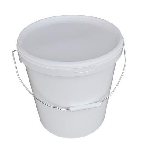 Plastové vedro s vekom, biele vedro, 15L