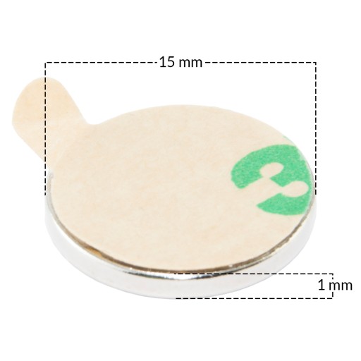 VALEC NEODYMOVÝ MAGNET 15x1 S LEPIKOM - 10 KS