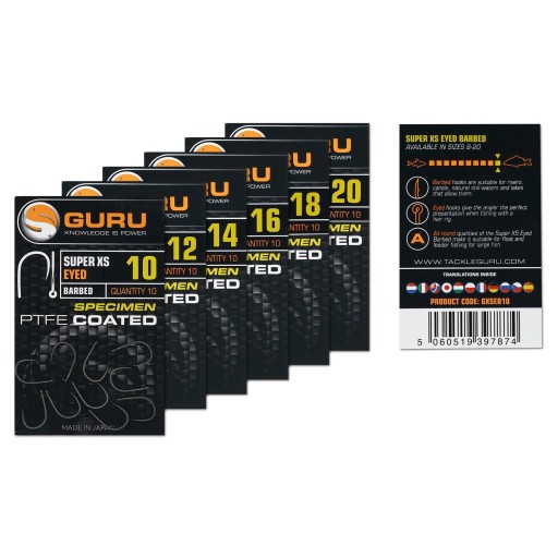 Guru Super XS Eyed Barbed Eyelet Háčiky veľkosť 16
