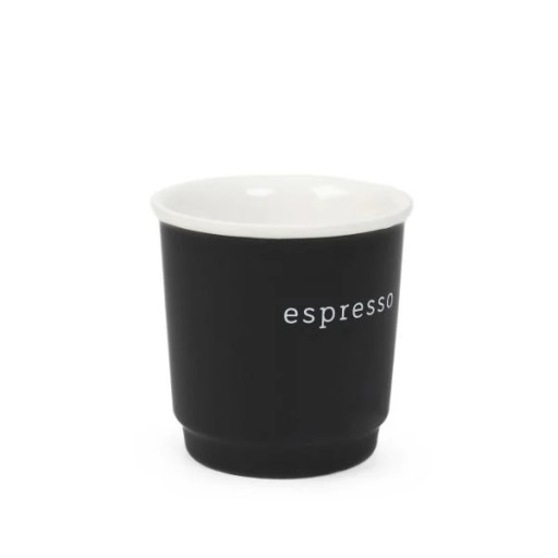 Porcelánový hrnček VAMOS na espresso, čierny, 0,1 l HOMLA
