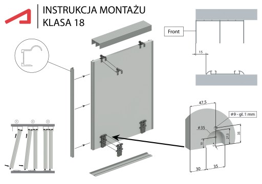 Vozík na posuvné dvere WD-18V Avanti 2 ks.