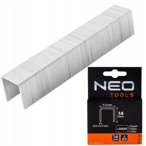 NEO TRVALÉ SVORKY 11,3X14MM 0,7MM 1000KS TYP J DOBRÉ NA ČALÚNENIE 16-514