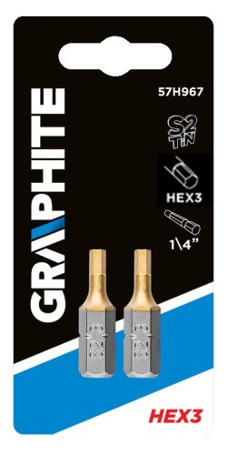 GRAFITOVÉ SKRUTKOVACIE HROTY HEX3,0x25MM 57H967