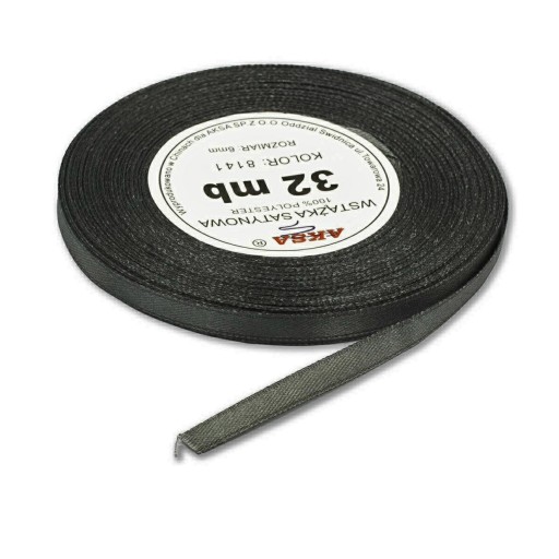 Saténová stuha 6mm/32mb k 8141 Čierna