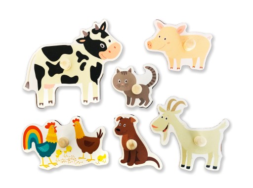 Drevené farmárske puzzle SMILY PLAY Montessori