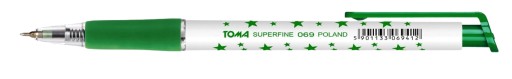 Zelené automatické guľôčkové pero Super Fine stars TO-069 TOMA