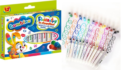 Fixky s pečiatkami v 12 farbách Bambino