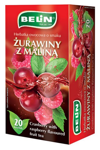Brusnicový a malinový čaj 20 sáčkov BELIN SEE