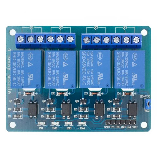 4-KANÁLOVÝ RELÉOVÝ MODUL 5V AVR 10A KOMPATIBILNÝ S ARDUINO