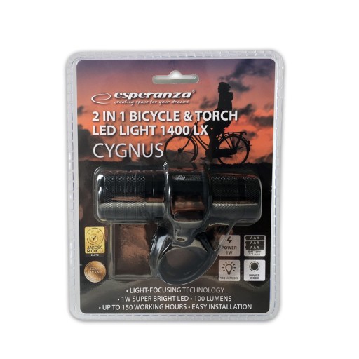 LED PREDNÁ BICYKLE LAMPA 2 V 1 CYGNUS