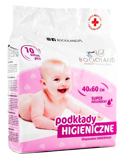 Hygienické vložky 40x60 BOCIOLAND savé jednorazové podložky x10 BOC0150