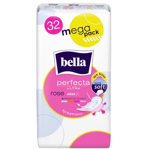 BELLA PERFECTA ULTRA Rose MEGAPACK hygienické vložky 32 ks.