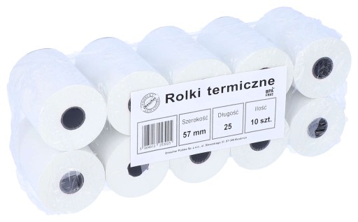 Termorolky do registračných pokladníc 57 x 25 10 ks.