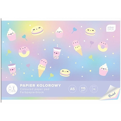 Vystrihovacie farebné papiere PASTEL A5 INT