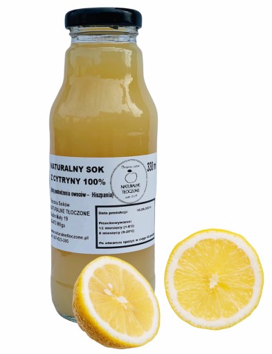 Citrónová šťava 100% 330 ml (fľaša, citrón)