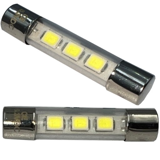 3 SMD trubicová axiálna LED žiarovka na osvetlenie stupnice 6x31 mm 8v