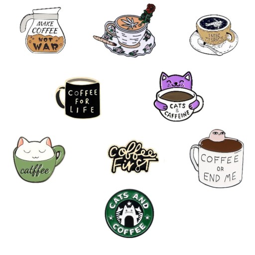 Kovový špendlík na hrnček Coffee For Life